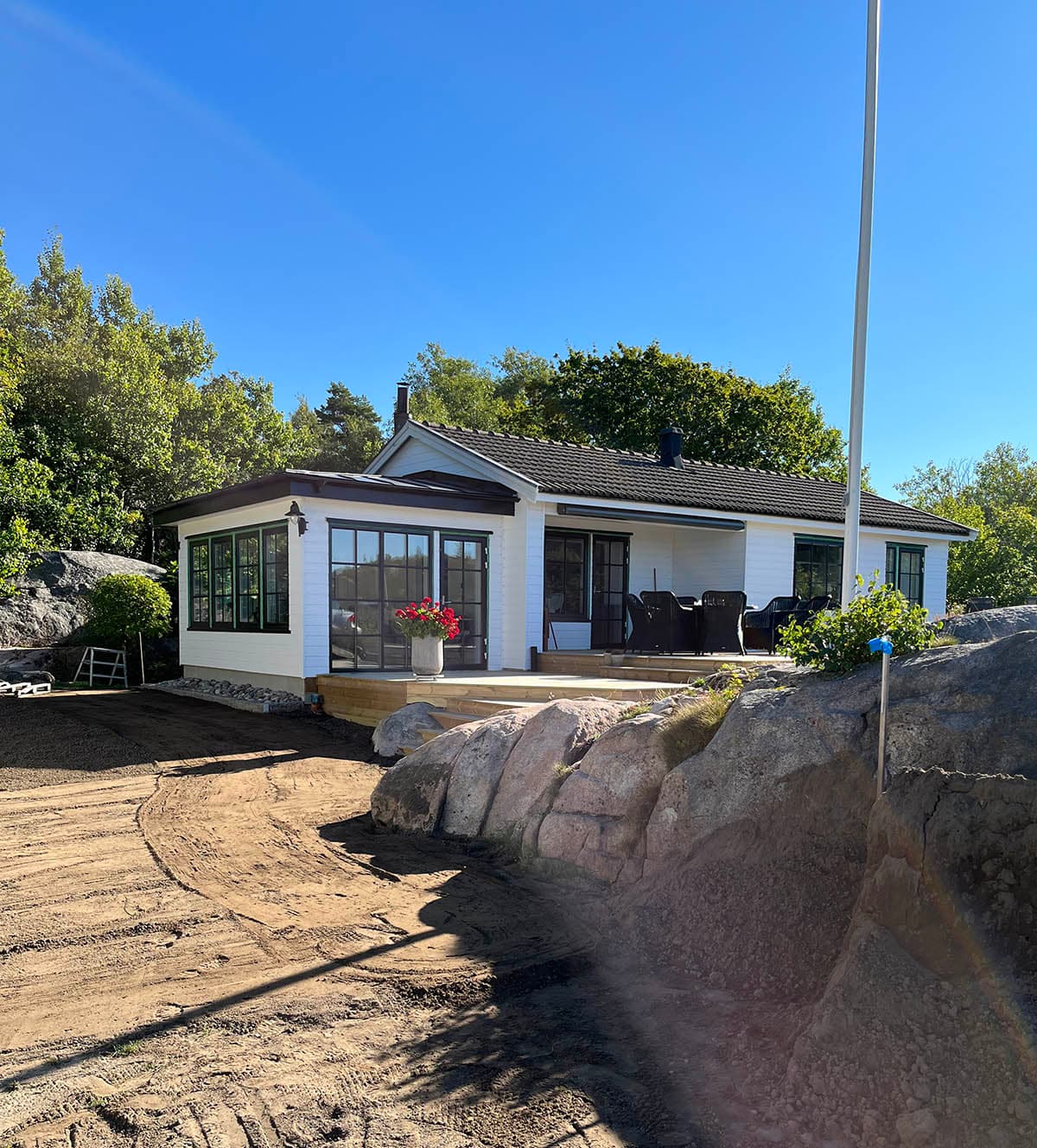 Fasadbyte på fritidshus i Brastad