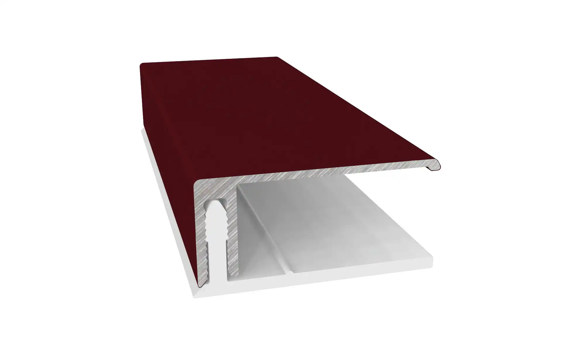 U-Profil (2 Del) Aluminium / PVC Folierad Vinröd