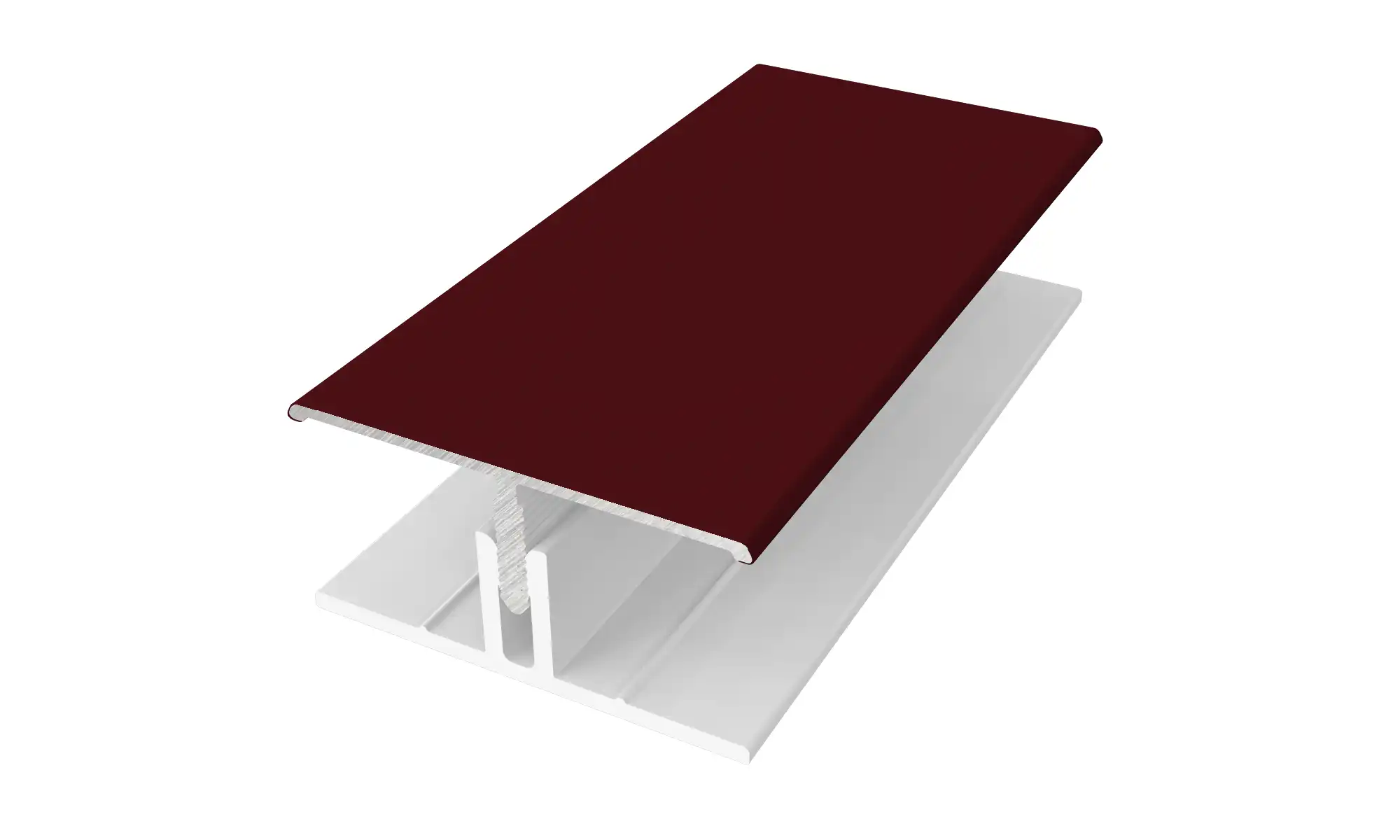 H-Profil (2 Del) Aluminium / PVC Folierad Vinröd